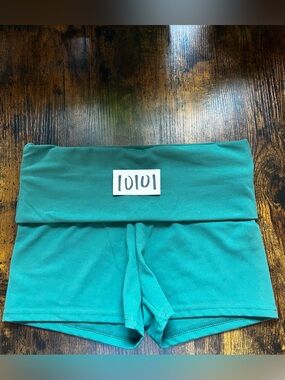 No Boundaries Teal Fold-Over Waist Shorts
